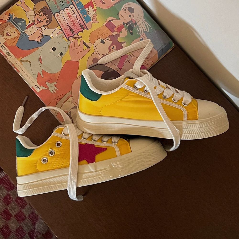 Yellow & Red Star Sneakers
